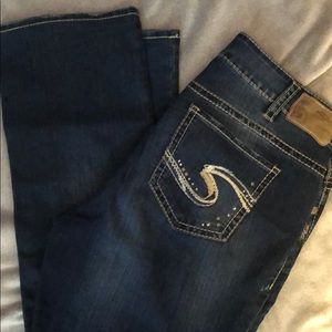 Silver Super Stretch Suki Mid Slim Boot Sz 16L33